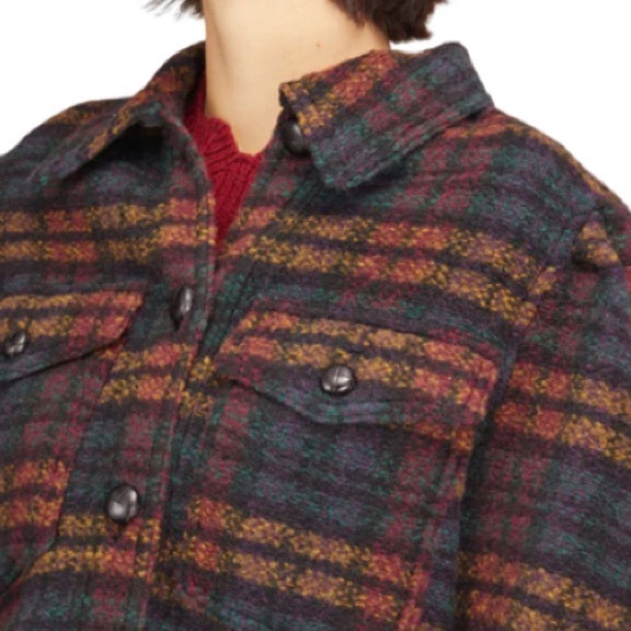 NWT Isabel Marant Etoile Leiko Plaid Wool Blend Jacket  - Sz 36 (US S) - Picture 4 of 11